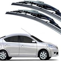 Eazy Wheelz Front Wiper Blade Set Compatible for Nissan Sunny – 21” + 14” – Heavy-Duty Metal Frame, Natural Rubber, All-Season Windshield Wipers, Streak-Free Performance – Pack of 2-76
