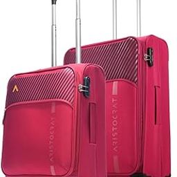Striker Set of 2 Cabin & Medium Size (Check in) Soft Luggage (59 cm & 69 cm) | Spacious Polyester Trolley with 4 Wheels and Combination Lock | Dazzling Maroon | Unisex| 5 Year Warranty-18