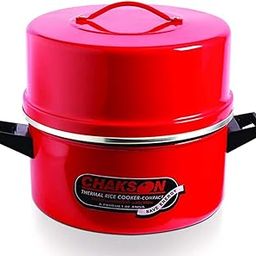 ANNA ALUMINIUM Chakson Choodarapetty Aluminum Pot thermal Rice Cooker 1 Kg, 6.4 Liters, Red-25