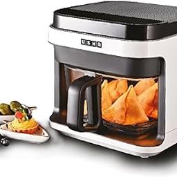 Usha iChef Smart Air Fryer 5.5L | 1200 Watt | 10 in 1 Functions | 8 Preset Menu | Turbo Air Circulation |360° View | Illuminated chamber | Oil Free Cooking | Digital display With Touch Panel (White)-picture-19