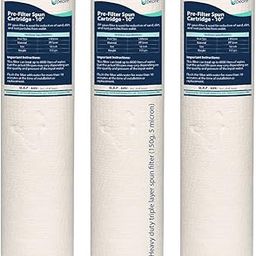 PP Spun Filter Cartridge/Candle + Heavy Duty Triple Density Layers + Food Safe + Compatible with Most 10 Inch Pre-Filter Housing of Water Purifiers (150 gm, Set of 3)-3