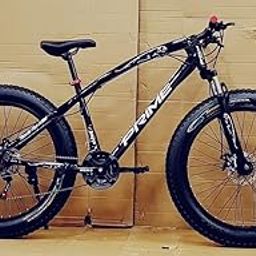 AXAN Fat Bike With Dual Disc Breaks 21 Shimano Gears 26X4 Inch Tyres (1 Year Frame Warranty) (Black) For Men, 18 Inches-image-26