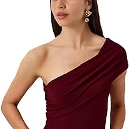 ONE Shoulder SKIMS Ultra Soft OVERFOLD Sleeveless Gathered Front Cuddle TEE for Women-image-91