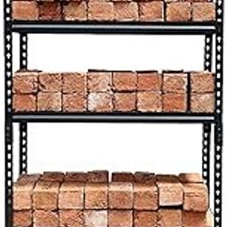 STAR WORK Adjustable Section Rack & Shelves Industrial Storage Shelving Unit Boltless Rivet |5 Sections (Height 5.3 ft. | Length 2.8 ft. | Dimension 1.4ft (Steel, Wood Finish, Chrome)-1
