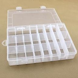 EMAILYA RETAILS 24 Grids Clear Plastic Organizer Jewelry Storage Box with Adjustable Dividers, Transparent Storage Organizer Box for Jewelry Beads Earring Fishing Hooks (1 pcs, Made In India)-18