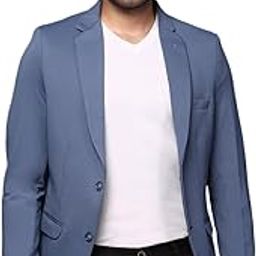 Men's Blue Slim Fit Single Breasted Blazer-EX-3011A_Blue-image-43