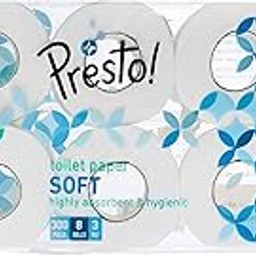 Amazon Brand - Presto! 3 Ply Toilet Paper Roll | 2400 Pulls | 300 Pulls x 8 Rolls | Soft and Highly Absorbent | OBA-Free || Smooth Feel | 100% Natural Virgin Cellulose Fiber-image-18