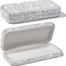 Eyeglasses Case Rhinestone Hard Shell Glasses Case Retro Sunglasses Protective Case Crystal Glasses Box for Women Girls-picture-11