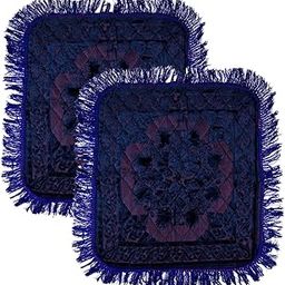 Homestic Prayer Mat | Velvet Aasan Mat | Meditation Prayer Pooja Carpet Mat | Aasan Mat for Pooja | Self Pooja Prayer Mat | Traditional Aasan Prayer Mat | Pack of 2 | Blue-image-27