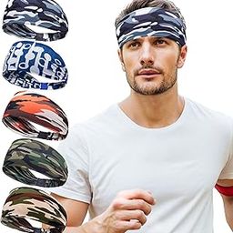 5 Pcs Headbands Multi Style Design for Yoga Workout Running Athletic Wear Wide Turban Headbands Headscarf fits All Men and Women (5 Pcs)-image-71