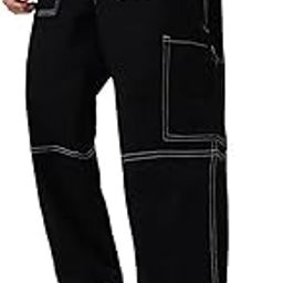 Men's Loose Baggy Fit Washed Cargo Jeans with 6 Pockets Non-Stretchable-image-24
