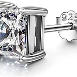 925 Silver Men's Square Solitaire Stud Earring | 92.5 Sterling Silver and Diamond like Brilliance Sparkling Zirconia | Single Stud for Men | Lovely Gift-image-18