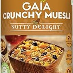 GAIA Nutty Delight Crunchy Muesli 1 kg jar - A Perfect Blend of Multigrains, Nuts, Oats and Cornflakes The Ultimate Healthy and Delicious Breakfast Cereals.-picture-21