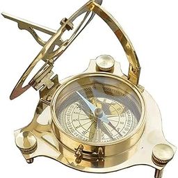 Antique Brass Compass, 4 inch, Metal Handle, for Travel and Outdoor Use-picture-16