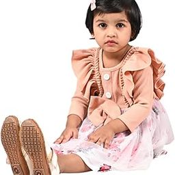 Zyrix Girl's Fancy Cotton Blend Partyware Round Neck Long Sleeve Frock-image-38