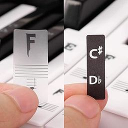 Piano Attractive Keyboard Removable Stickers New Black & White - Fits for 25, 32, 49, 61, 76 or 88 Keys-25