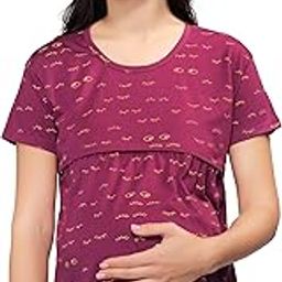Women's Cotton Eyes & Eyebrow Print Feeding/Nursing/Maternity Tops 1145-image-17