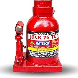 MATELCO Hydraulic Bottle Jack with Safety Nut for Lifting 75 Ton Loaded Vehicles for Commercial Vehicle (Red)-image-52