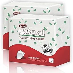 ROYAL NATURAL Paper Napkin 90 Pulls Regular Size 30 x 27 cm Multi-purpose Tissue Papers||White Paper Napkins For Home, Kitchen, Office, Cafe (White, Pack of 2)-image-27