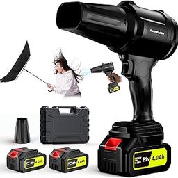 Cordless Leaf Blower, 400000RPM Handheld Leaf Blower with 2 X 4.0Ah Batteries & Charger, Lightweight Leaf Blowers for Patio Cleaning, Lawn Care, Leaves, Dust, Dark-picture-22