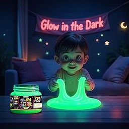 HOTKEI (200gm) Glow in The Dark Slime for Kids DIY Toy Slimy Glowing Slime Gel Jelly Putty Art Toys Birthday Gift Box for Boys Girls 3 to 10 Years-picture-26