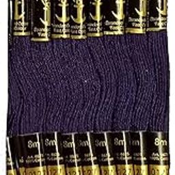 SNNP Cross Stich/Long Stich Embroidery Cotton Threads, 8 Mt Each Skeins, (Pack of 12) (Dark Purple)-image-96