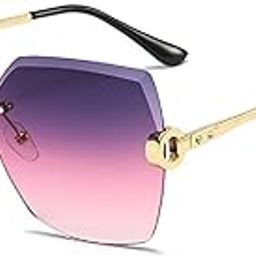 AUGEN Unisex Hexagonal UV Protected Sunglasses Purple Frame Purple Lens (Large)-picture-29