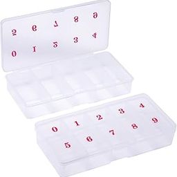 FEELHIGH Nail Tip Box - False Nail Tips Organizer Storage Case with 10 Numbered Compartments, Empty Plastic Grid Box for Nails, Crystals, Jewelry & Nail Art Accessories (pack 02)-image-99