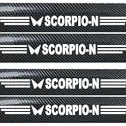 Vitior® Car Door Sill Protectors for Scorpio-N, 4 Pcs Reflective Carbon Fiber Vinyl Threshold Sticker Decorative Car Door Scuff Plate,Anti-Scratch, Anti-Dirty,-image-12