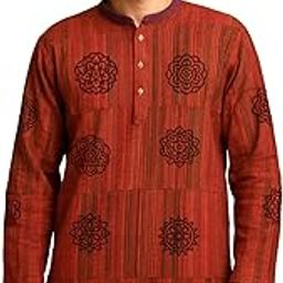 Mandala Patchwork Kurta: Khadi Cotton, Stonewashed, Spiritual Art, Hindu, Sanatani, Yoga, Meditation, Mens & Womens Wear-image-51