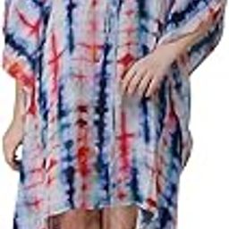 Tie and Die Pink Digital Printed | Georgette Kaftan | Vacation Wear | Beach Wear | Coverups | Kaftan Dress | for Women | Free Size [M-3XL]-picture-23
