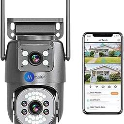 Maizic Smarthome Mini Supercam 4G Sim Based 5MP FHD Dual Lens/Dual Screen Outdoor CCTV Camera for Home with Color Night Vision, Motion Detection, Two Way Audio and Multi Users View (Black mini)-picture-12