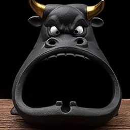 Creation Angry Bull Cigarette Ashtray Smoking for Home, Office and Bar (Black)-picture-25