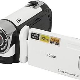 D90 1080P 16X Digital Zoom Video Camera Camcorder, 2.4in LCD Screen 16MP Digital Camera Recorder 32GB Vlogging Camera with Fill Light, HD Video Recording Camcorder (White)-13