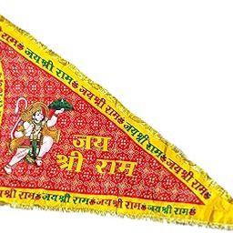 Hanuman Ji Jhanda | Jai Shree Ram Flag | Bajarang Bali Dhwaja | Size 4 No. 40"x60" Inches | Saffron (Bhagwa) & Red Color-11