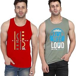 Lgtgreen/Black Combo Pack Cotton Gym Vest-image-68