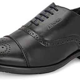 Black Leather Casual Shoes Brogues for Men COSMO-65-image-90