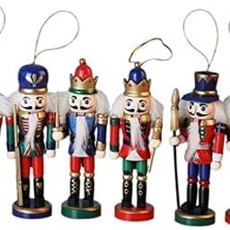 THE STYLE SUTRA 6Pcs Christmas Nutcracker Ornaments Collectibles for Table Decor Party Shelf-92