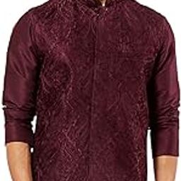 Men's Nehru Jacket - Allover Embroidered Regular Nehru Jacket for Men - Mandarin Collar, Sleeveless, Button Closure & Welt Pocket-picture-21