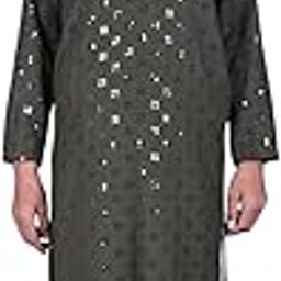 Men Grey Printed Kurta Pajaama-picture-13