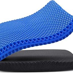 BIGXEN Gel Seat Cushion, Double Layer Gel Cushion with Non-Slip Cover, Cool Egg Chair Seat Cushion for Pressure Relief, Breathable Honeycomb Chair Cushion for Office Chair Wheelchair Car Seat-1PCS-image-20
