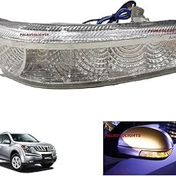 PALAUTOLIGHTS Side Mirror LED Turn Signal Indicator Light compatible with Mahindra XUV 500-Right Side, Transparent-14