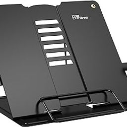 ELV Direct Metal Bookstand Holder Reader, Reading Stand, Portable, Book Holding Tray, Foldable, Adjustable Book Organizer (Black)-image-60