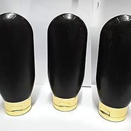 SHREE MAHA Empty Travel Toiletries Press Squeeze Gold and Black Tube Bottles, Refillable Leakproof Stand Up Tube for DIY Lotion, Shampoo, (100 ml, GOLD AND BLACK) (Pack of 6)-picture-0