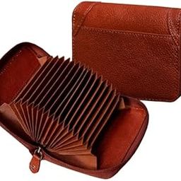 Genuine Leather Coffee Brown Men's Wallet||Card Holder 15 Card Slots (Set of 1,Light Brown)-4