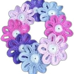 The Lovely Creations Hand Made Crochet Woolen Flowers for Home Decoration and Jewelry Making Multi Coloured Set of 10 (Pink-red)-image-92