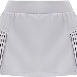 Tennis Skirt Short Skirts High Waist Casual Gymwear Fitness Badminton Skirts M Grey-image-72