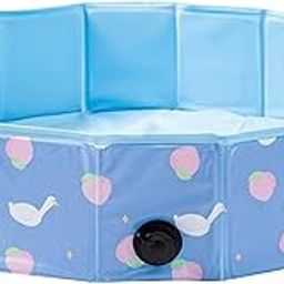 Foldable Dog Pool Bath Tub Kiddie Pool Pet Puppy Bathing Tub Pet Wading Pool 80cmx20cm Blue-image-74