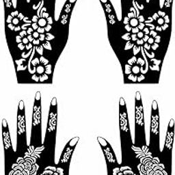 ORDERSHOCK Combo Pack of Pretty Mehndi Stencils for Hand and Foot Art for Girls & Women Palm and Finger Design Pack of 2-picture-16