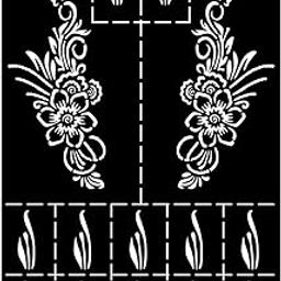VANVATI Fancy Mehndi Stencil Sticker with Layered Flower Pattern for Front Hand-image-79
